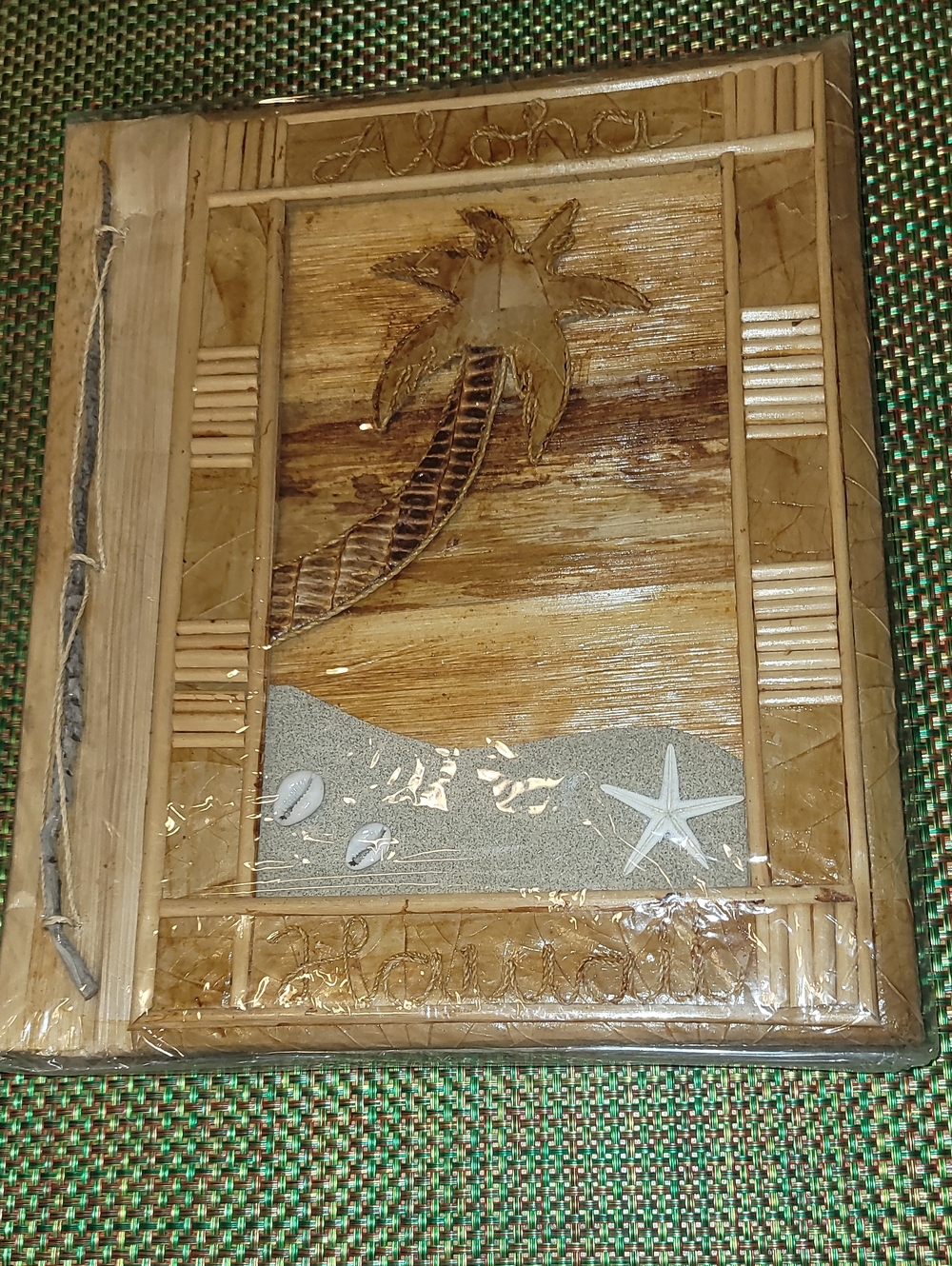 Wooden Tropical Photo Album - Palm Tree & Starfish